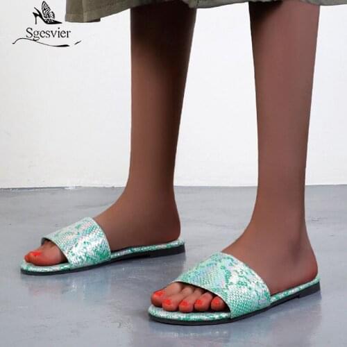 Sgesvier Summer Shoes Woman Beach Slippers Flat Slides Slip On Flip Flops Women Outdoor Home Slippers Black Green Women Shoes