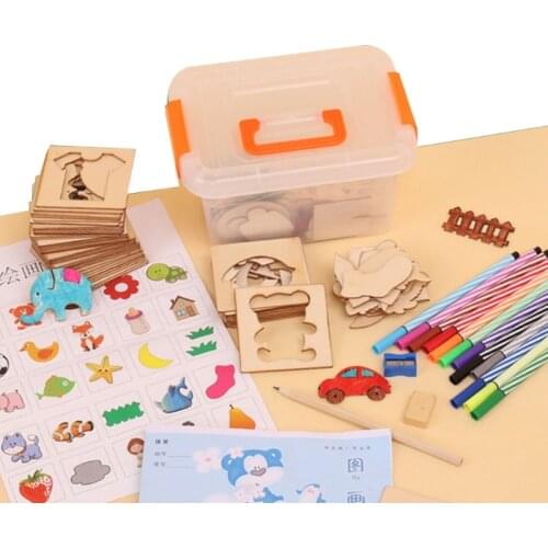 1Set DIY Painting Set Drawing Kit Accessories Early Learning Toy Teaching Props Interactive Painting Aid Art Supplies