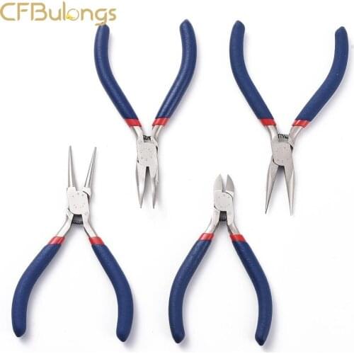 1 PCS Set Of Stainless Steel Multifunctional Round Curved Long Chain Nose Pliers For DIY Handmade Jewelry Tools