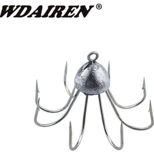 1Pcs Fish Lead hooks Stainless Steel Rigs Swivel Fishing Tackle Lures Squid Baits Treble Hook Single Combination String Hook