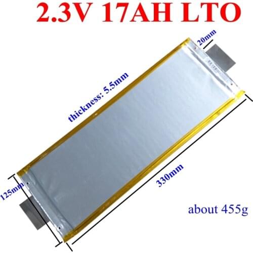 10pcs 30000 cycles LTO 2.3V 2.4V 17AH lithium Titanate oxide battery pack for 12V 24V Tricycle e-bike automobiles buses car