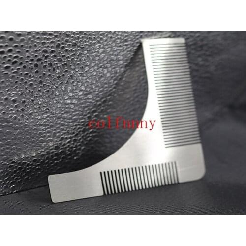 100pcs/lot Stainless Steel Beard Comb Styling Tool Shaving Handmade Cut Hair Molding Trim Template