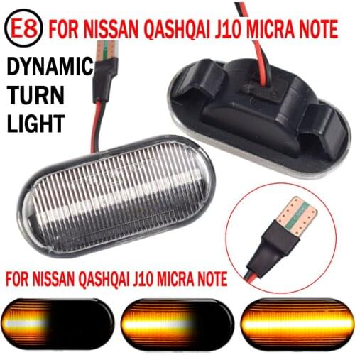 2x Dynamic LED Side Marker Fender Light Sequential Blinker Lamp Light For Nissan Tiida C11 Note E11 NE11 Micra K12 NP300 Navara