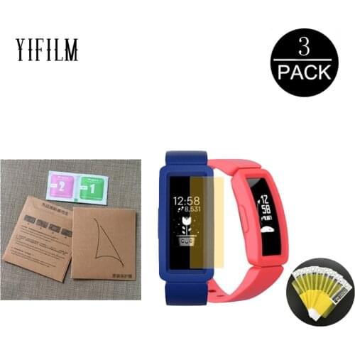 3Pcs For Fitbit Ace 2 Ultra Thin Soft TPU Hydrogel Film For Fitbit Ace2 SmartWatch Full Screen Protector HD Clear Film Not Glass