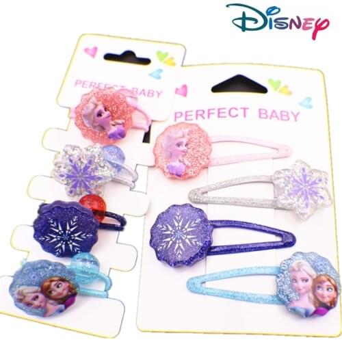 4pcs/set Disney Cartoon Frozen Elsa Children Hair Rope Girl Birthday Gift Headwear Elsa Doll Head Circle Cosmetic Rubber Band