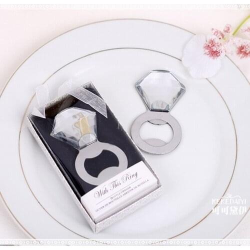50pcs Creative beer bottle opener married gift The wedding ring bottle opener the diamond ring bottle opener Parties presents