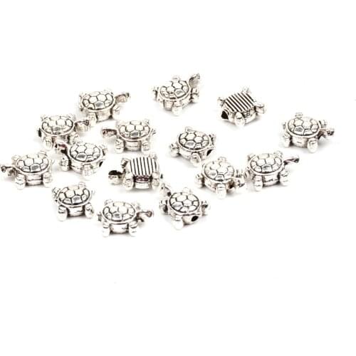 50 pcs Sea Turtles Shape Metal Beads Zinc Alloy Spacer Beads For DIY Bracelet Necklace Jewelry Making Findings