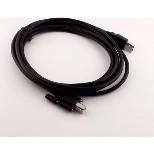 1pc USB 2.0 A Male to B Male Printer Adapter Cable with Screw Panel Mount Hole 3M