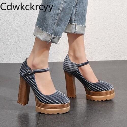 Spring and fall The New fashion Suede Round head overheight with 11CM Women shoes Sexy banquet Asakuchi High heel Single shoes