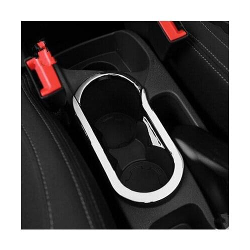 Carmilla Car Inner Central Armrest Water Cup Frame Sticker ABS Chrome Modified Cover For Ford Ecosport 2013 2014 2015 2016