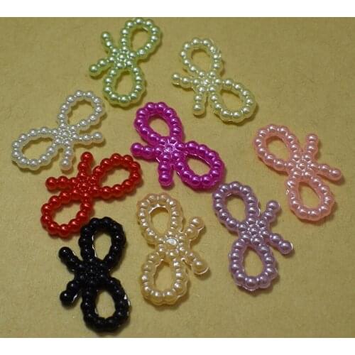 ABS Sewing Buttons Multicolor Flat Back Bowknot Bow Pearl Beads Loose Beads for Phone Decoration DIY Jewelry Making