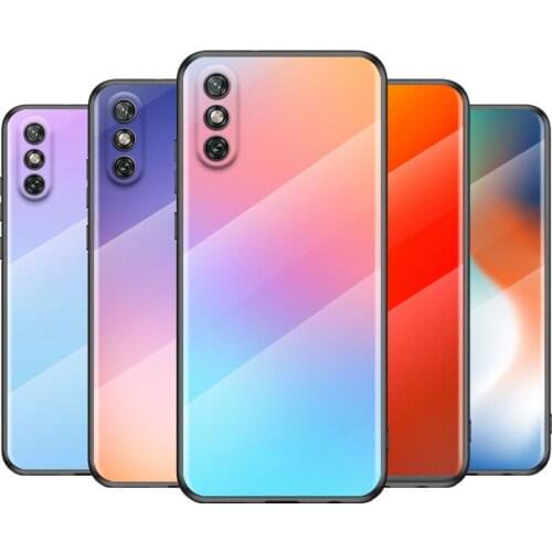 Gradient Color Tempered Glass Cover For Huawei Y6 Y7 Y9 Y5P Y6P Y8S Y8P Y9A P Smart Z 2019 2020 2021 Phone Case