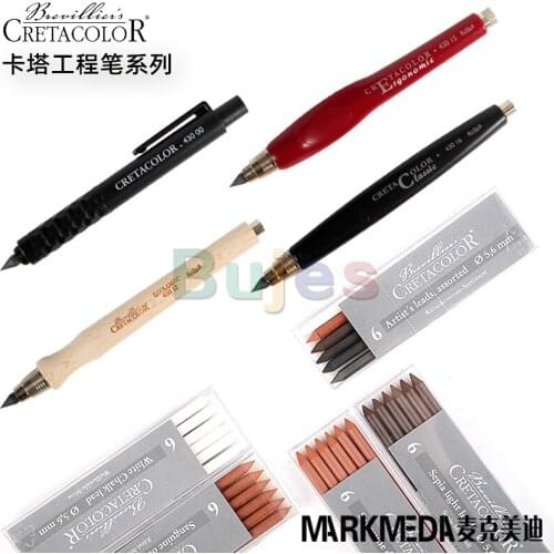Cretacolor Charcoal Graphite, Professional Sketch Brush, 5.6mm Automatic Pencil,High Quality Refill,Drawing and Painting