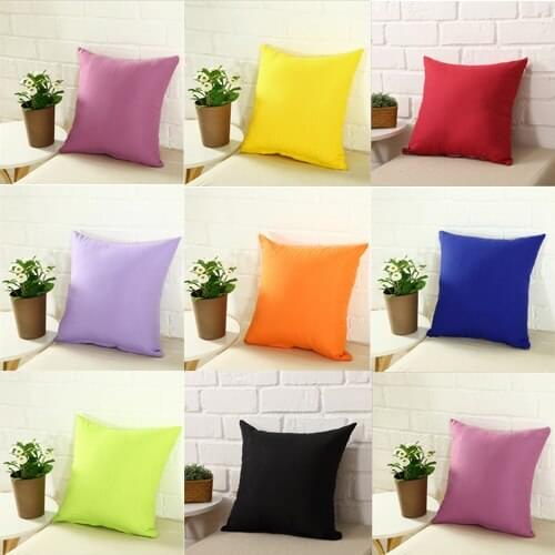 Home Room Solid Colour Cotton Zipper Canvas Seat Cushion Cover Home Decor Throw Pillow Case Lounge Cushion Cover Decoration