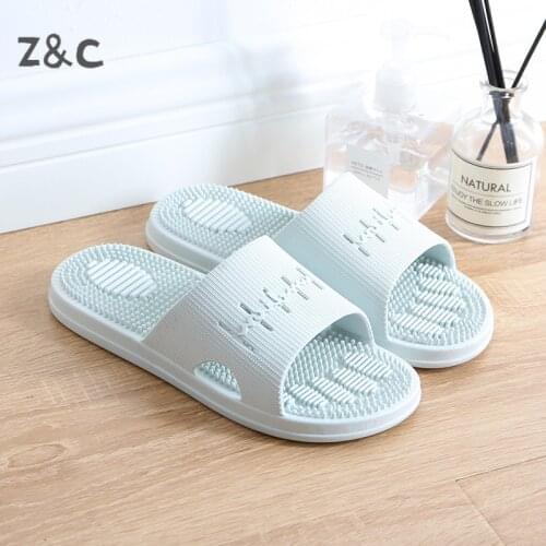 Slippers home family home massage sandals women bathroom bath room antiskid slippers male home soft slippers mens shoes 2020