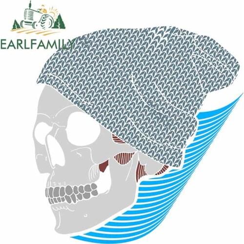 EARLFAMILY 13cm x 12.4cm for Stick Style Skull Waterproof Car Stickers Motorcycle Decal Trunk Windshield Laptop Cartoon Graphics