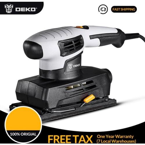 DEKO Sheet Sander with 15 Sheets of sandpaper and Dust exhaust Power Tools Electric Sander