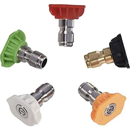 Pressure Washer Tools with 1/4 Brass Female Quick Fitting and 5 Pcs 1/4 Degrees Pressure Washer Nozzles Tips for Karcher