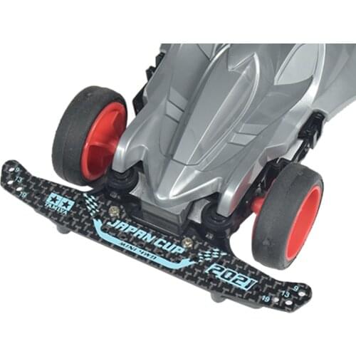 J-CUP 2021 HG Carbon Front Plate 1.5mm Guide Roller Setting Stay 95144 with Blue Word for Tamiya Mini 4WD Car