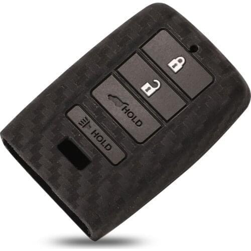 Kutery 10pcs/lot 4 Buttons Remote Car Key Cover Case Shell Protect Skin For Honda Mugen Acura Carbon Fiber Silicone