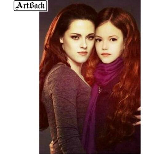 16 style 5d diamond painting twilight movie full square rhinestone mosaic bella with daughter 3d round diamond embroidery