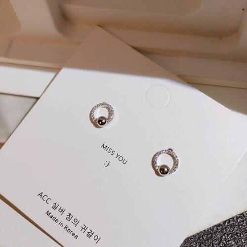 2020 new round bead female Earrings popular in South Korea simple fashion anti allergy Earrings