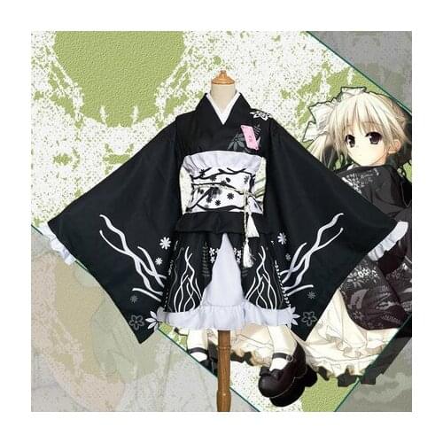 Yosuga No Sora Girl Cosplay Clothes Japanese Female Kimono Dresses Kasugano Sora Cos Clothes Suits Lolita Maid Sexy Clothing