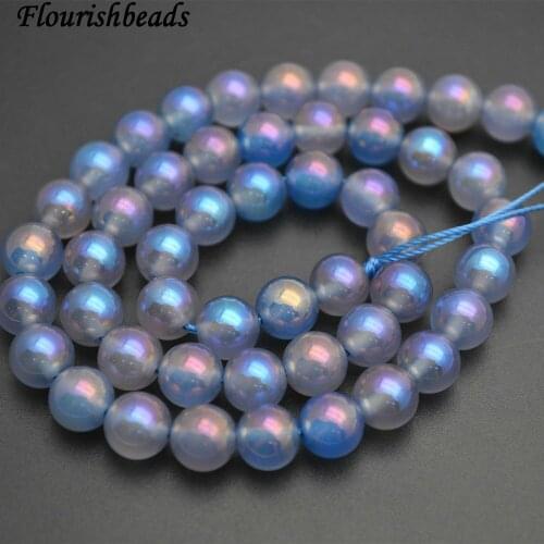 8mm Blue AB Color Agate Stone Round Loose Beads