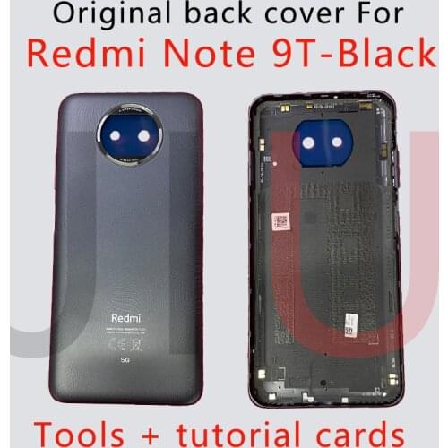 Original For Xiaomi Redmi Note 9T 5G Battery Cover Panel Rear Door Housing Case Note9T Battery Cover with side key