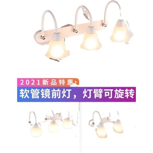 Free punch mirror front lamps bathroom mirror cabinet light led lights bedroom minimalist makeup hose bathroom beauty lights