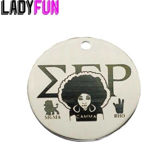 Sigma Gamma Rho Sorority Stainless Steel Charms 25mm High Polish Mirror Surface Jewelry Pendant Tag 20pcs