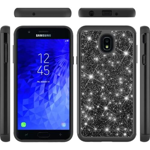 Full Shockproof Case for Samsung Galaxy J7 2018 SM-J737 Hybrid Armor TPU Glitter Luxury Back Phone Cover Solid Grip Conques