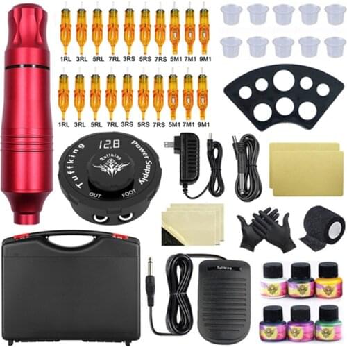 Complete Tattoo Machine Set Rotary Machine Pen Set With Cartridge Needles Permanent Makeup Machine For Tattoo Body Art