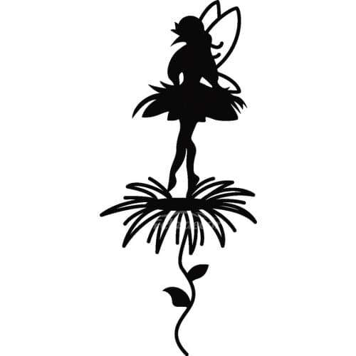Lovely Fairy Standing On Flower Stickers Window Door Decal Top Waterproof Rear ZP0418