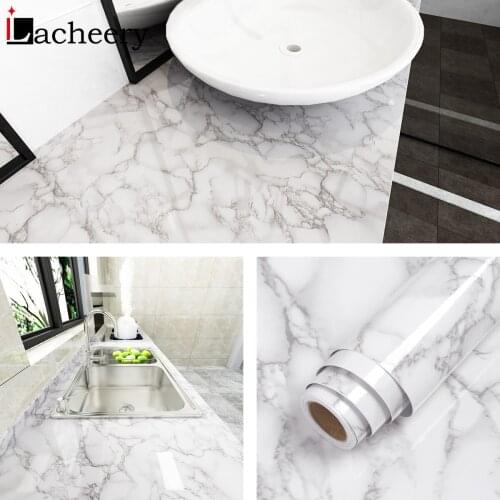 Waterproof Marble Self Adhesive Wallpaper Vinyl Contact Paper For Bathroom Kitchen Cupboard Home Improvement Wall Stickers Film
