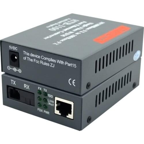1 Pair HTB-3100 Optical Fiber Ethernet Media Converter Single Fiber Converter 25km SC 10/100M RJ45 Single-mode Single-Fiber