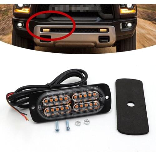 Amber Ultra-thin 12V-24V 20 LED Strobe Warning Lights Side Marker Emergency Flashing Lamp For Auto Trailers Motocycle Truck
