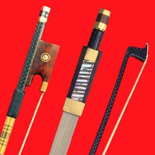 1 Pc Pro New Light Carbon Fiber 4/4 Violin Fiddle Bow Copper Parts White Hrse Hair Bow Snakewood Bow Frog
