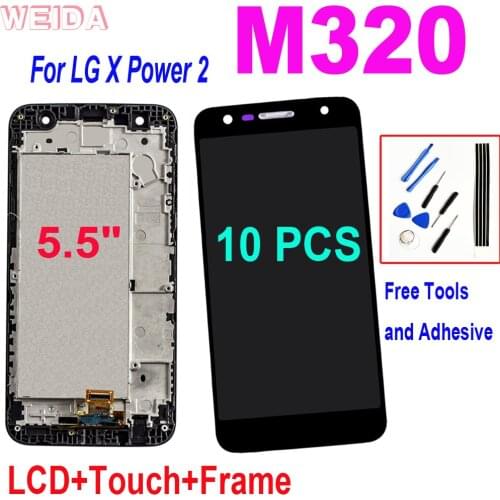 10 PCS Original 5.5" LCD For LG X Power 2 M320 LCD Display Touch Screen Digitizer Assembly with Frame for LG X Power 2 Display