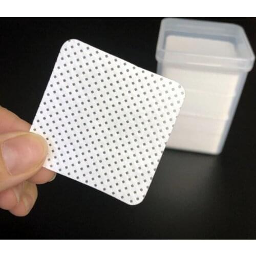 200PCS Eyelash Glue Remover Wipe Lint-Free Paper Cotton Wipes Glue Bottle Mouth Cleaning Remover Paper Cleaner Pads with Box