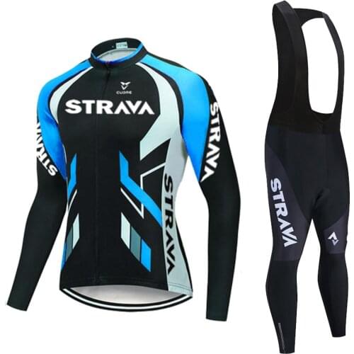 2021 STRAVA long sleeve cycling clothing set bib pants ropa summer ciclismo bicycle clothing MTB bike Short sleeve Mens clothes