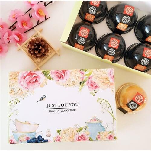 300pcs feather egg yolk crisp packing box moon cake box Cranberry cookies box lin3809