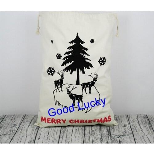 50pcs/lot new arrival 6 styles new style christmas decoration 2018 wholesale personalized canvas santa sack