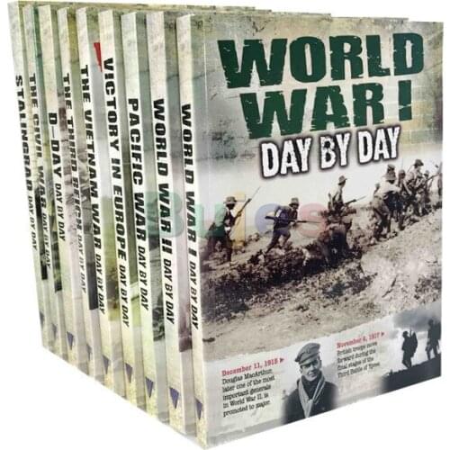 9 Books/set,Popular Science about History, World War Day By Day,children English Learning Books,real Picture,know Real History