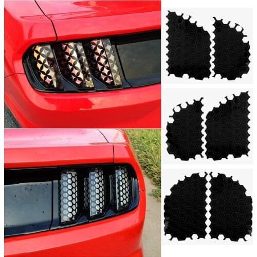 Car Accessories Car Styling Honeycomb Tail Light Decorative Stickers Decals 6pcs/set Car Taillight Sticker Fit For Ford Mustang