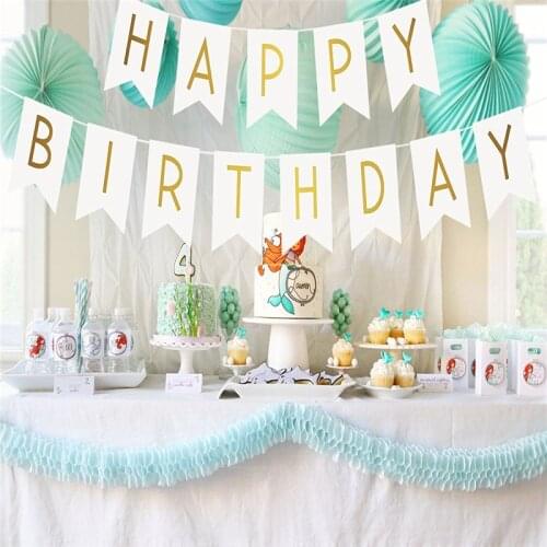 Happy Birthday Banner baby shower decorations photo booth Happy Birthday Bunting Banner Garland happy bitthday Baby shower Flags