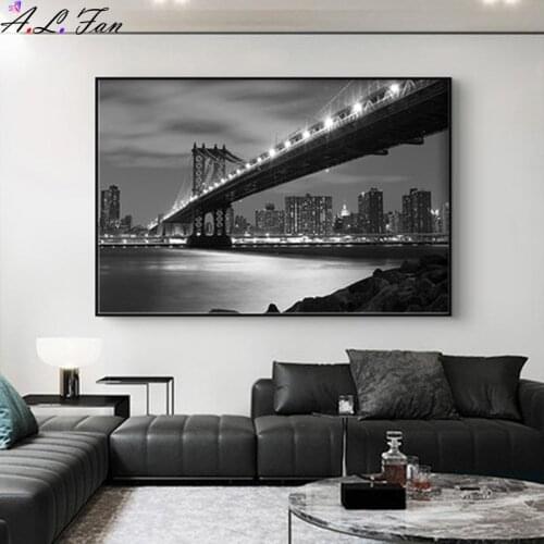 Black And White New York City Landscape Wall Art Pictures For Living Room Modern Canvas Paintings Home Decoration HD Prints