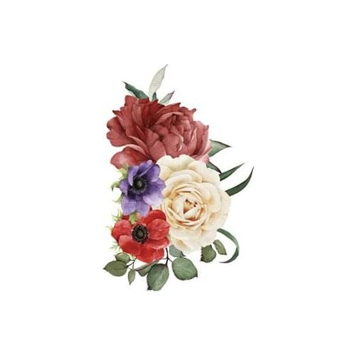 Color Rose Peony Water Transfer Tattoo Stickers Women Body Chest Art Temporary Tattoo Girl Waist Bracelet Flash Tatoos Flower
