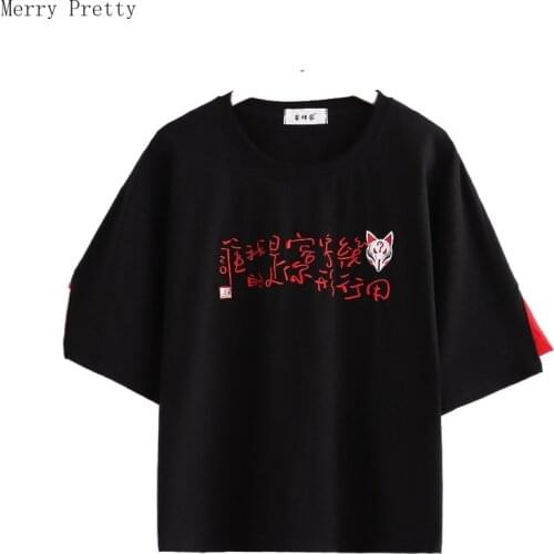 Letter Embroidery Harakuju T-Shirts Women 2021 Summer Short Sleeve O-neck Sweet Style Female Basic Cotton Kawaii Graphic Tops