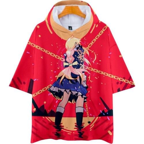 Anime Sword Art Online Hooded T-shirt Fashion Harajuku Hoodie Tees Kpop Streetwear Short Sleeve Tops Sword Art Online 3D Tshirt